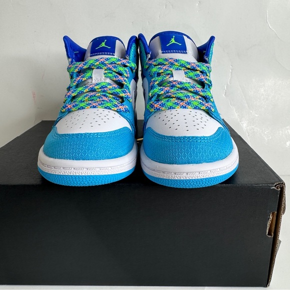 Nike Air Jordan 1 Mid SE PS 10.5C Sprite Powder Racer Blue Green DA8011-400 - Picture 4 of 8